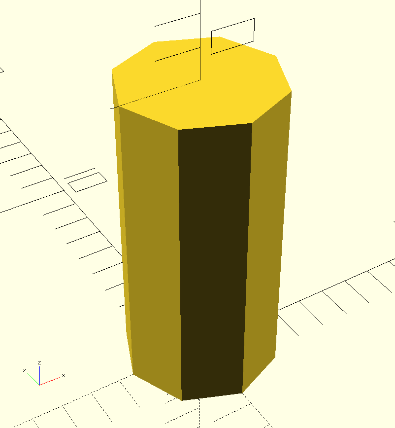 A default cylinder is not very curved