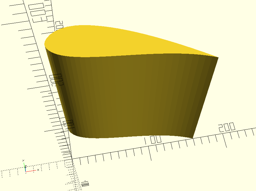 Airfoil cross section extruded