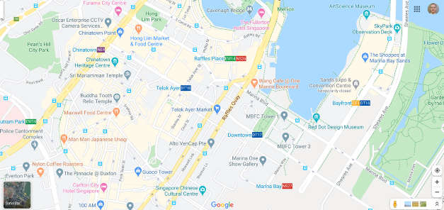 Google Maps view of downtown Singapore