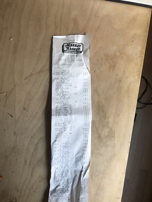 grocery shopping receipt